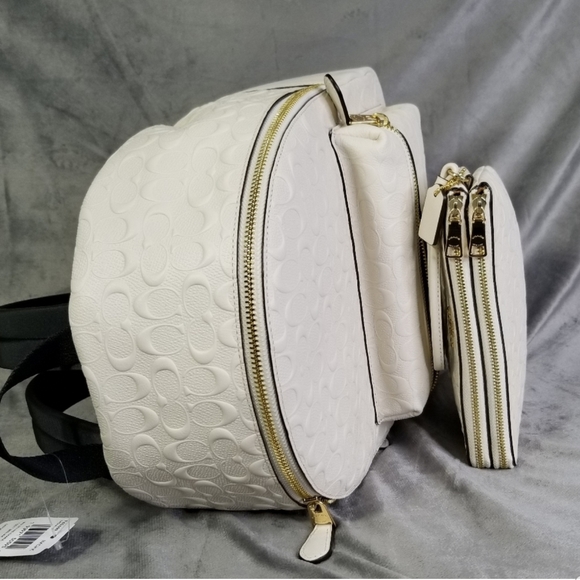COACH 2P SIGNATURE EMBOSSED BACKPACK XL WRISTLET - Picture 9 of 12